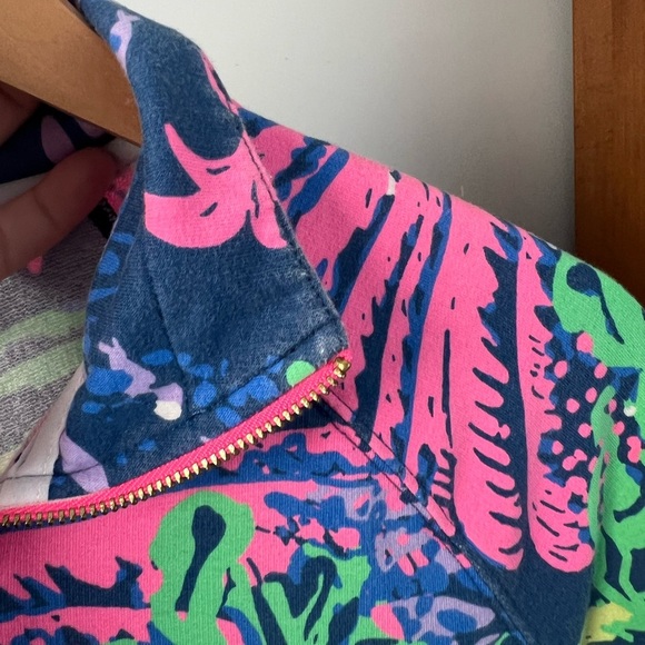 Lilly Pulitzer Women's Size XS Indigo All A Glow Skipper Popover Half Zip Top - Picture 5 of 9